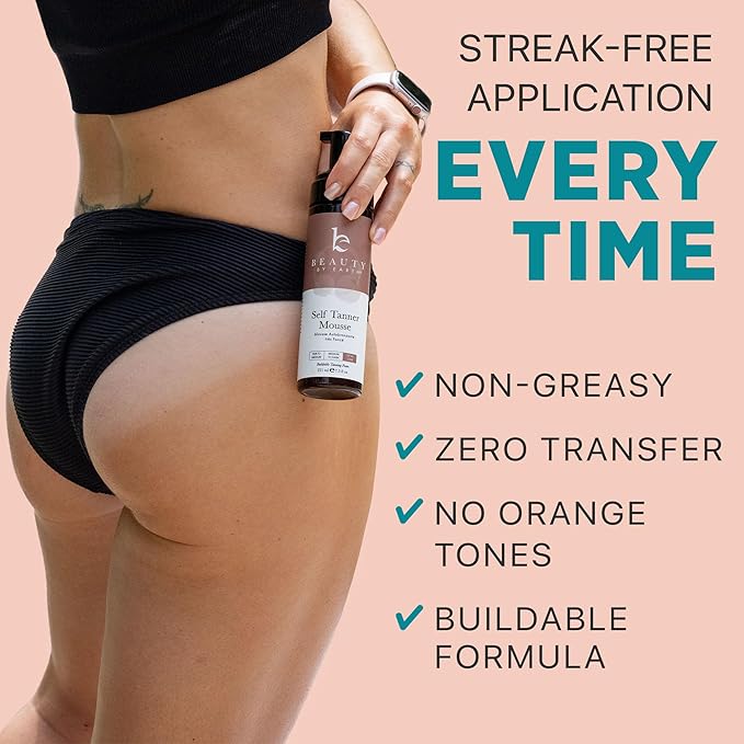 Self Tanner Tanning Mousse Kit - USA Made with Natural & Organic Ingredients, Self Tanner Mousse and Mitt, Tan Kit, Fake Tan Tanning Foam, Ultra Dark, Sunless Tanners Best Sellers