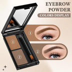 Dark light Brown Eyebrow Powder，Eyebrow Kit Makeup Palette，Two Colors Matte Eye Brow Powder With Mirror&Brow Brush for Women，LongLasting，Waterproof，Fill & Sculpt，Defined Natural Brows 01