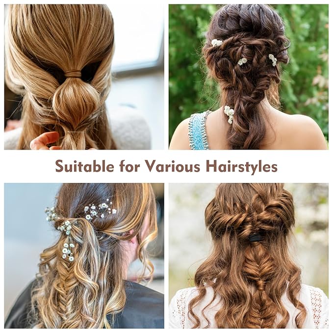 32Pcs Boho Bracelet Hair Ties, No Damage Elastic Bracelets, Brownsoft Hair Ties Accessories for Girls and Women Cute Bands for Thick or Thin Hair