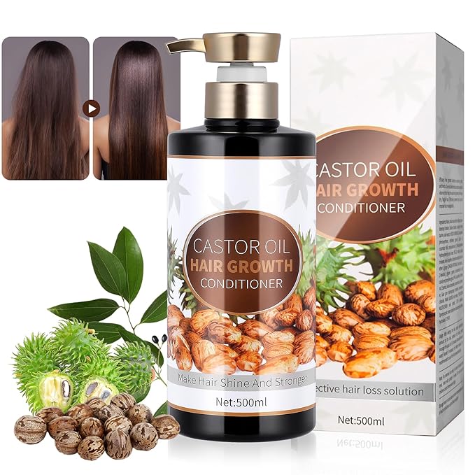 Silvercell Castor Oil Conditioner Hair Growth Conditioner Moisturizing Oil Control, Thickening Hair Conditioner for Damaged Dry Hair, 16.91 fl.oz