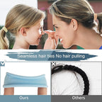 100PCS Elastic Hair Accessories - Seamless Cotton Hair Bands, Soft Ponytail Holders for Thick/Thin Hair, No Damage Morandi Color Elastics for Women and Girls