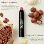 Mommy Makeup Triple Sticks Lipstick, Cream Blush & Treatment All-In-One with Shea & Cocoa Butter - Soft & Creamy Moisturizing Lip Crayon For Lips & Cheeks (Mon Cherie)