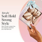 Kitsch Satin Scrunchies For Women - Softer Than Silk Scrunchies, No Crease Hair Ties, Soft Hair Accessories - Perfect For Day And Night Hairstyles | Ideal Gifts for Women - 1pc, Champagne
