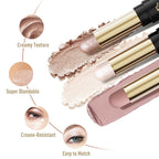 FV Waterproof Eyeshadow Stick Duo,Long-Lasting Cream Eye Shadow Makeup Sets, High Pigmented Eyeshadow Pencil with Matte & Shimmer Finish, Natural Look (Rose & Pearl)