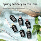 Beetles Christmas Gel Nail Polish - Pastel Scenery By the Lake Soak Off UV LED Gel Polish, 6 Colors Pink Green Yellow Drawing Swirl Shell Thread Effect Nails DIY Manicure Gifts for Women