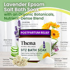 Best Organic Sitz Bath Soak Postpartum Care & Post Partum Essentials, Natural Hemorrhoid Treatment for Women & Moms with Epsom Dead Sea Salt Witch Hazel, Sitz Bath for Toilet, Thena