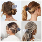 Medium Hair Clips for Women 8 Pcs Small Claw Clips for Thin and Thick Hair 2 Styles Hair Claw Clips Combination Rectangle Banana Jaw Hair Accessories for Women and Girls (Grey)