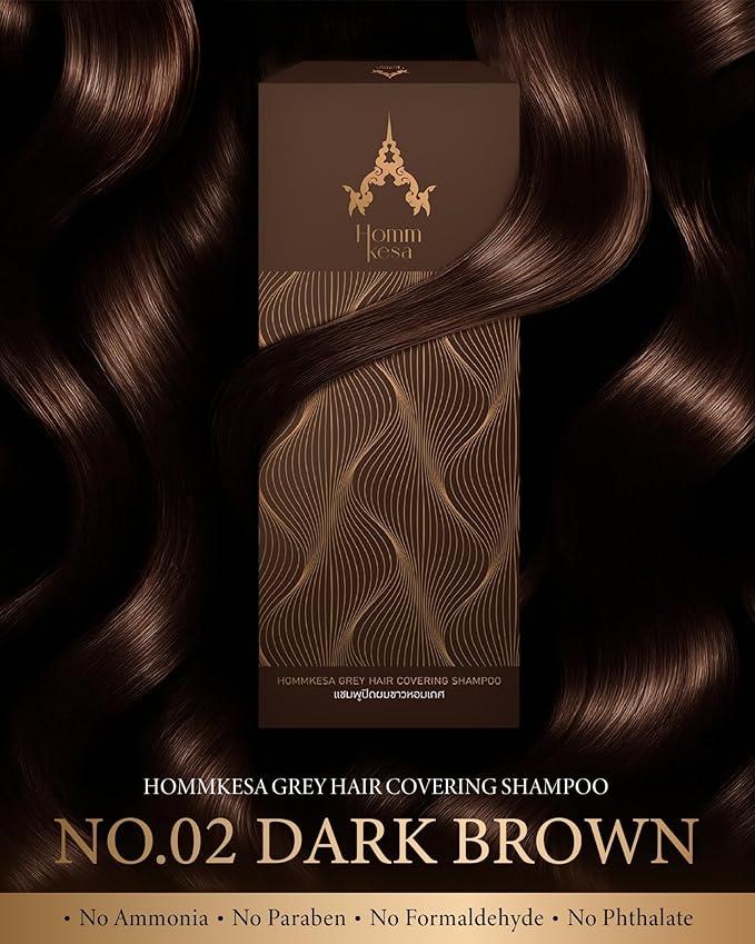 Grey Hair Covering Shampoo (6 Packet) – Premium 3-in-1 Hair Dye Shampoo For Grey Hair (Dark Brown)