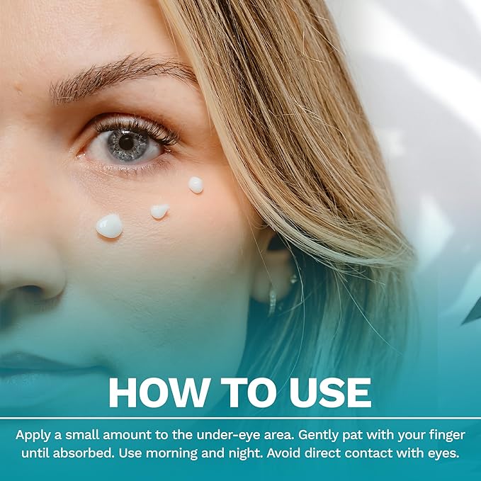 Plumping Eye Cream – Made in USA - Hydrating, Firming, Brightening Under Eye Treatment for Dark Circles, Puffiness & Fine Lines – Anti-Aging Skincare with Ocean Minerals & Hyaluronic Acid