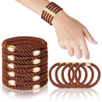 Hair Ties No Damage - 10PCS Ponytail Holders - Elastic Hair Ties for Thick Hair - Braided Hair Bands for Women Girls's Hair - Brown