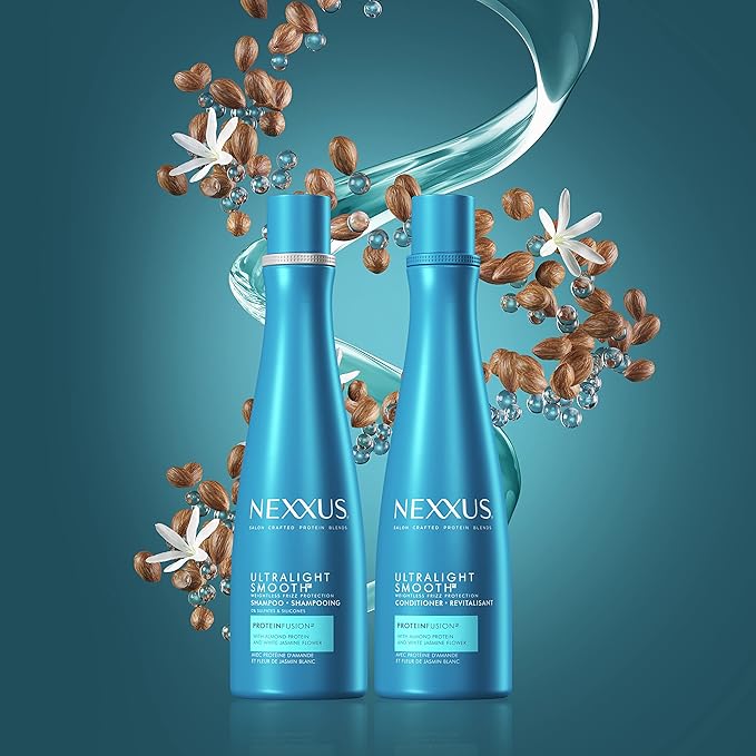 Nexxus Ultralight Weightless Shampoo & Conditioner for Dry, Frizzy Hair - Smooth Treatment to Block Out Frizz, 13.5 oz (Pack of 2)