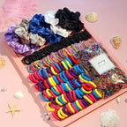 YANRONG Ponytail Holders and Scrunchies For Girls and Women, Traceless Elastic Ropes and Rubber Bands For Hair, Baby and Kids (2155PCS) Mix
