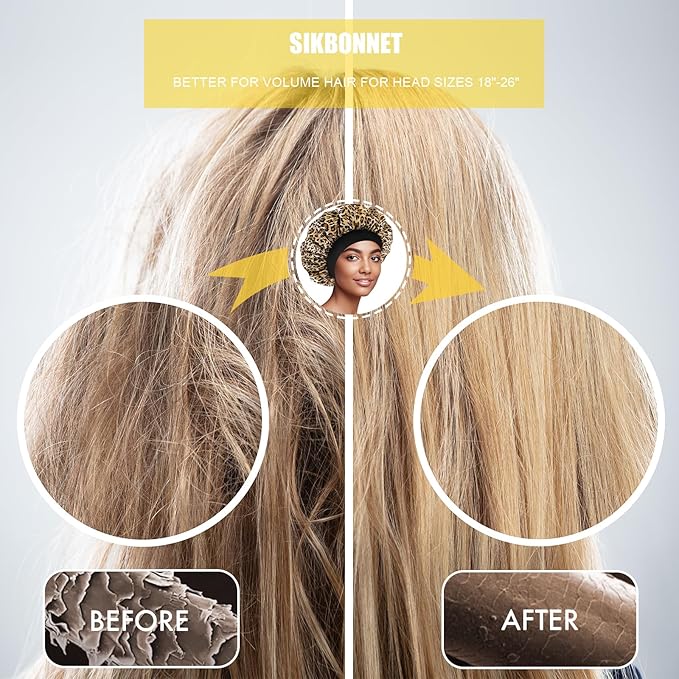 Satin Silk Bonnet for Sleeping, Soft Satin Lined Hair Bonnet for Women, Double Layer Sleep Nightcap