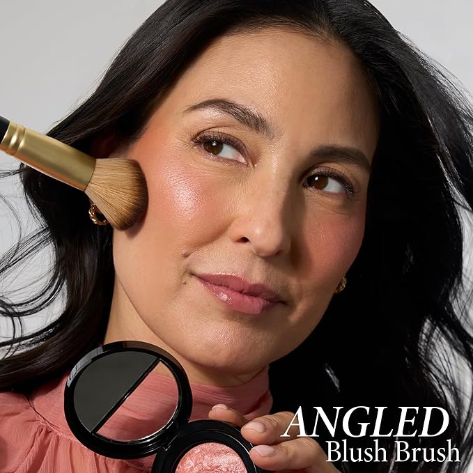 LAURA GELLER NEW YORK Baked Blush-n-Brighten Marbleized Blush + Angled Brush (01 Tropic Hues, 47mm)