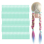 MEEDEE 100 Pack Mint Green No-Crease Soft Ribbon Hair Ties for Women - Knotted, No Damage, Ouchless for Ponytails, Yoga, and Bracelets