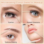 200 Pcs Double Pointed Cotton Swabs for Nails, 4 Inch Lint Free Microblading Cotton Swab for Makeup, Nail Polish Clean Up Tool, for Beauty, Precision Makeup and Craft Applicators