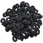 500 PCS Multicolor Cotton Hair Ties, Small Seamless Kids Hair Ties – Soft No-Crease Baby Hair Elastics for Girls, Kids & Toddlers, Gentle Ponytail Holders for Thin & Thick Hair. (Black)