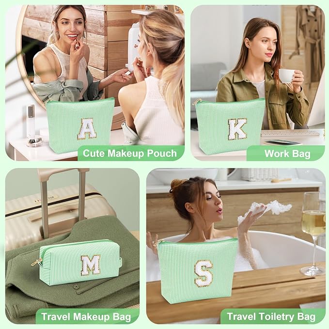 YOOLIFE Personalized Gifts for Women, Travel Makeup Bag Cosmetic Bag Skin Care Bag Cute Makeup Bag Sister Wife Friend Engagement Wedding Gifts for Women Tween Girls Trendy Stuff Thank You Gift N