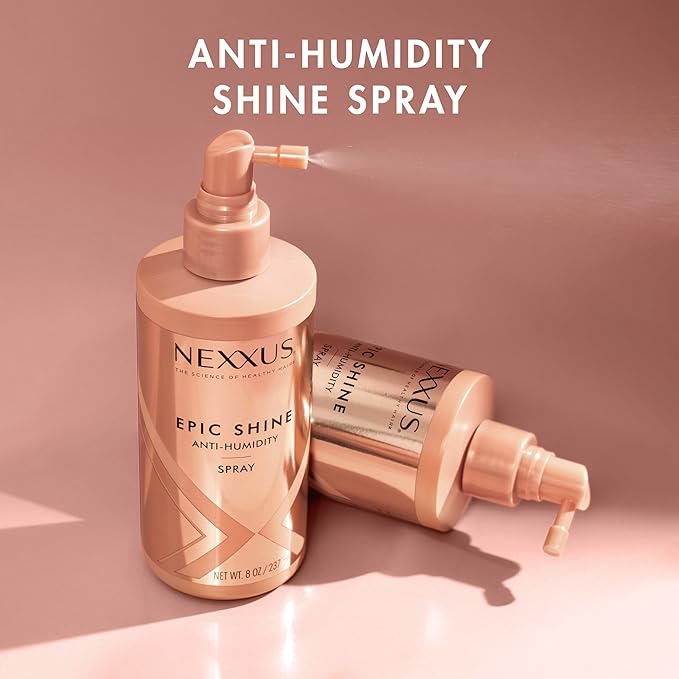 Nexxus Epic Shine Anti-Humidity Spray Heat Protection for Long Lasting, Weightless Shine, with StyleProtect Technology 8 oz