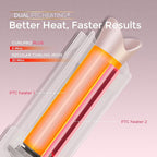 Upgraded Automatic Rotating Curling Iron - TYMO CurlPro Plus Long Barrel Curling Wand for Long Hair, Ceramic Hair Curler for Women, Anti-Scald, 600M Ionic, Dual Voltage, Gold Blush, 1 1/4 Inch