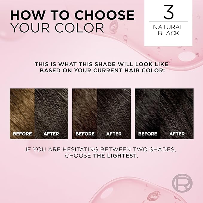 L'Oreal Paris Excellence Crème Permanent Hair Dye, Triple Care Hair Color with Pro-Keratine Complex for 100% Gray Hair Coverage, 3 Natural Black, 1 Kit (Pack of 2)