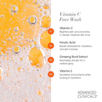 Advanced Clinicals 3 Pack Glow Getter Vitamin C Skin Care Set | Brightening Vitamin C Serum + Facial Cleanser Face Wash + Under Eye Cream For Dark Spots | Anti Aging Gift Set Box For Women & Men, 3PC