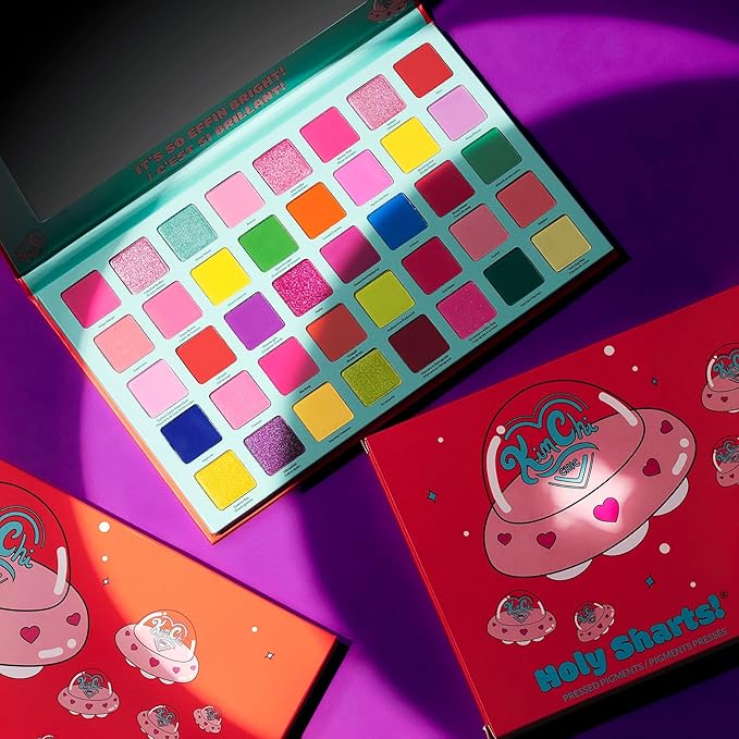 Kimchi Chic Holy Sharts Eyeshadow Palette - Bright Colors, Blendable, Long Lasting, Cruelty Free, Multicolor, It’s So Effin Bright 40 Color