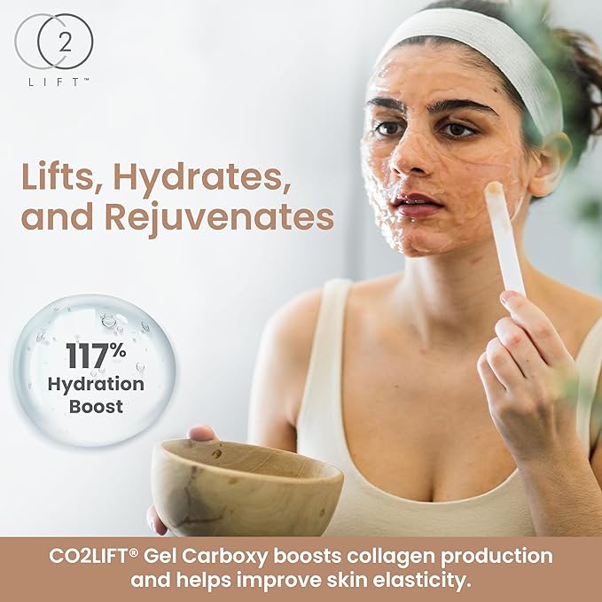 CO2Lift Carboxy Gel Treatment – 2-Pack CO2 Lifting Facial Mask for Puffy Eyes, Wrinkles, Dark Circles, Hydrating, Brightening, Tightening Anti-Aging Skincare