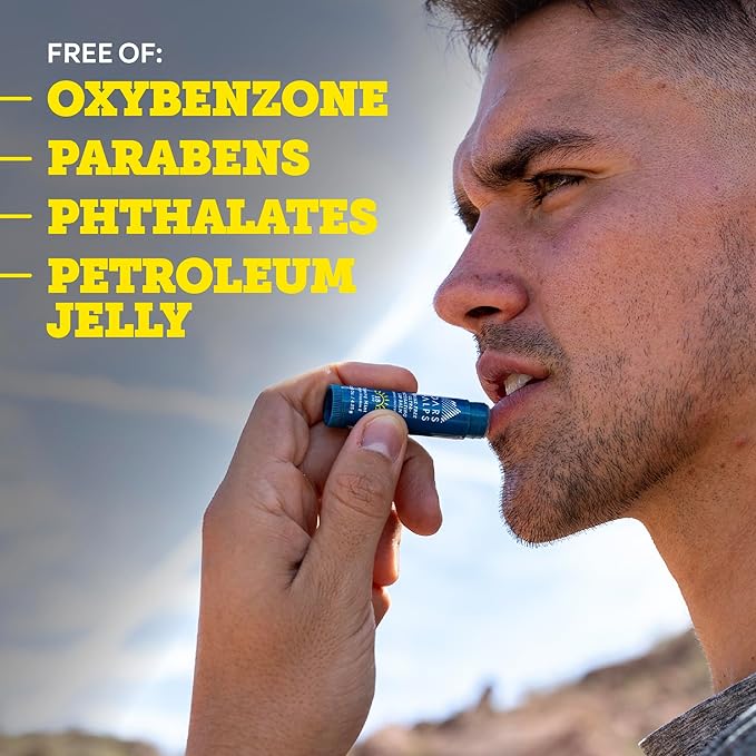 Oars + Alps Lip Suncreen, SPF 18 Lip Balm, Shine Free Sunscreen for Lips, Infused with Vitamin E, Peppermint & Spearmint, Water & Sweat Resistant, Moisturizing, Hydrating, Sunny Mint Scent, 3pk