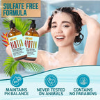 Biotin Shampoo and Conditioner Set - Volume Boosting Formula for Men and Women to Help Thinning Hair - Sulfate and Paraben Free with Thickening Properties - Volumizing Products to Improve Fullness