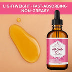 Leven Rose Organic Argan Oil for Hair, Face and Skin - 4 oz 100% Pure Moroccan Cold-Pressed Organic