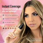 Frankie Rose Cosmetics Matte Perfection Foundation Makeup – Long-Lasting, Hydrating Foundation for Semi-Matte Finish - Full Coverage for All Skin Types - (Neutral) 1.0 US fl oz / 30 ml