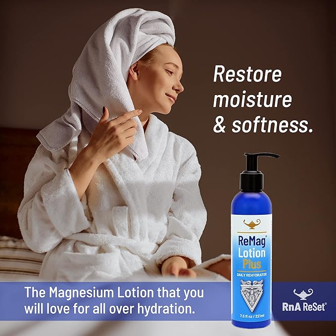 RnA ReSet ReMag Lotion – Topical Magnesium & Daily ReHydrator, Smooth Moisturizing Formula with Shea Butter & Coconut Oil, 7.5 FL oz