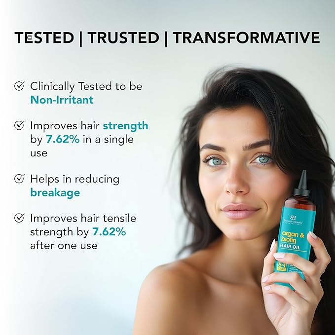 Botanic Hearth Hair Oil for Hair Growth | Strengthening Dry, Frizzy, Damaged Hair & Scalp Treatment | No Parabens or Harmful Sulfates | All Hair Types | Argan & Biotin Hair Oil - 6.7 Fl Oz