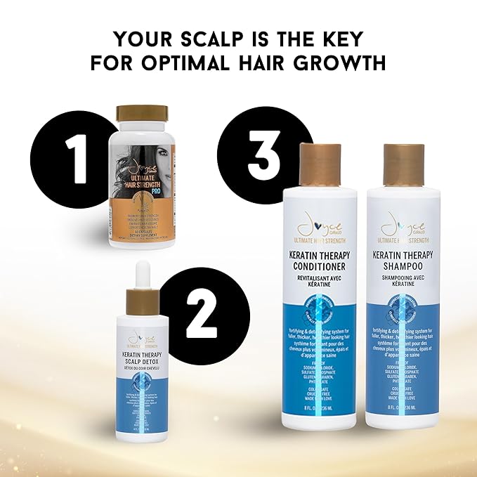 Joyce Giraud Ultimate Hair Strength Keratin Therapy Shampoo, with Cynatine & Pure4 Oils, 8 Fl. Oz