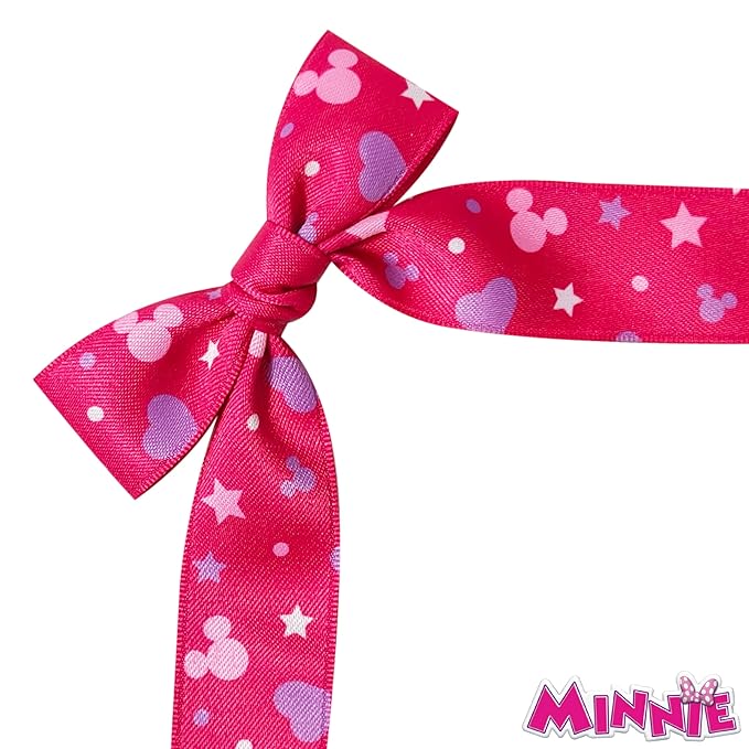 Disney Minnie Printed Long Tail Hair Bow Set for Girls – 7-Pack Printed Bows with Alligator Clips – Cute Hair Accessories for Kids Ages 3+