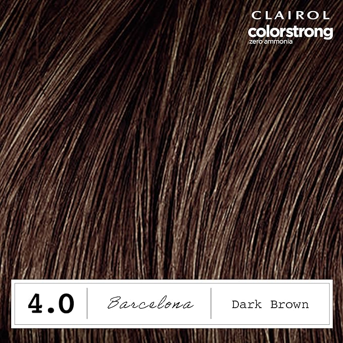 Clairol ColorStrong Permanent Zero Ammonia Hair Dye, 4.0 Dark Brown - Barcelona Hair Color, Pack of 1