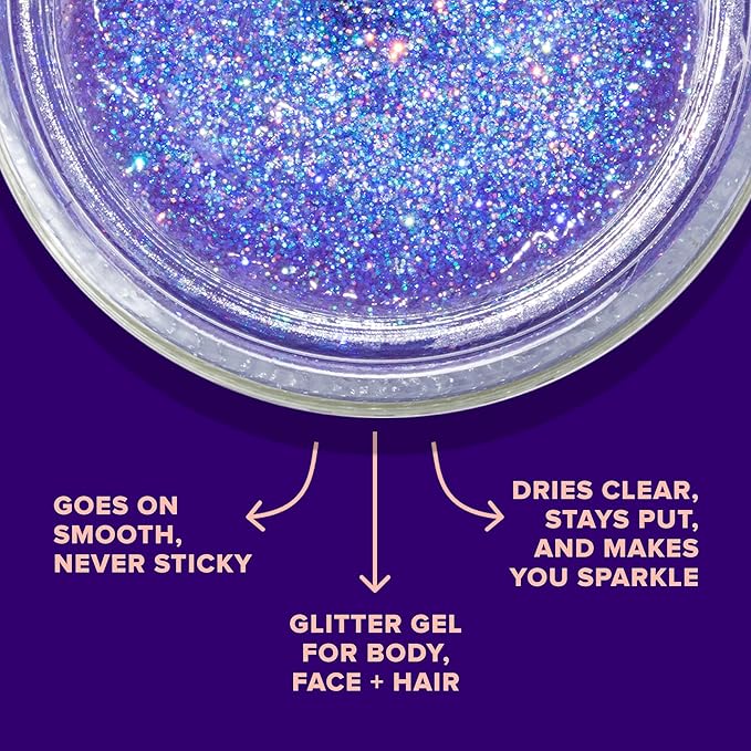 UNICORN SNOT Holographic Face Glitter & Body Glitter Gel | Holiday Glitter Makeup: Stocking Stuffers & Christmas Gift | Hair Glitter, Vegan & Cruelty-Free, 1.7 oz Purple Glitter (UV)