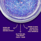 UNICORN SNOT Holographic Face Glitter & Body Glitter Gel | Holiday Glitter Makeup: Stocking Stuffers & Christmas Gift | Hair Glitter, Vegan & Cruelty-Free, 1.7 oz Purple Glitter (UV)