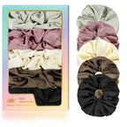 5Pcs Satin Scrunchies for Women, Softer Than Silk Scrunchies, Fashion No Crease Hair Ties for Thin Thick Hair,Soft Hair Bands No Damage for Girls, Ideal Gifts for Women (Set 5)