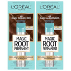 L’Oréal Paris Magic Root Permanent Hair Color, 10 Minute Hair Dye Kit to Rescue Roots with 100% Gray Hair Coverage, 4R Dark Auburn Red, 2 Pack (Packaging May Vary)
