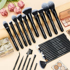 29pcs Black Professional Makeup Brush Set Kabuki Powder Concealers Eye shadows Blush Eyeliner Eyebrow Contour Eye blending Brushes (29pcs brush)