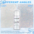 Roll-on Face Body Glitter Gel for Women and Kids, 50ml Large Capacity Holographic Chameleon Color Changing Glitter Gel Shimmer Makeup for Singer Concert Festival Rave Accessories (3. Dazzle)