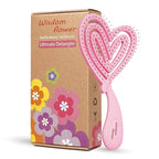 Detangler Brush – Heart-Shaped Detangling Brush for Curly, Wavy, Thick Hair – Sakura pink Hairbrush for Women with Bowl-Curve, Flexible Bristles, Blow Dryer Safe, Regular