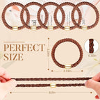 Hair Ties No Damage - 10PCS Ponytail Holders - Elastic Hair Ties for Thick Hair - Braided Hair Bands for Women Girls's Hair - Brown