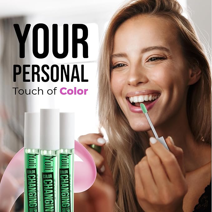 The Beauty Spy Yuli Color Changing Lip Oil | Hydrating Lip Gloss Korean | pH-Reactive Non Sticky Lip Gloss Formula With Argan Oil, Squalane, Shea Butter | Glass Shine Effect (Green Plum)