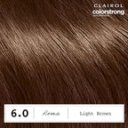 Clairol ColorStrong Permanent Zero Ammonia Hair Dye, 6.0 Light Brown - Roma Hair Color, Pack of 1