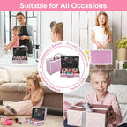 Anpro All-In-One Makeup Kit for Girls 10-12 with Case, Pro Teen Makeup Set, Tween Makeup Kit for Teens Women, Full Starter Make Up Kit with Brushes, Lipstick, Eye Shadows Palette, Blushes, Glitter Gel