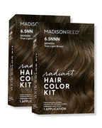Madison Reed Radiant Hair Color Kit - 6.5NNN Medium Brown with Warm Golden Undertones (Novara Light Brown), 100% Gray Hair Coverage | PPD-Free & Ammonia-Free, 2 Pack