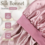 Satin Silk Bonnet for Sleeping, Soft Satin Lined Hair Bonnet for Women, Double Layer Sleep Nightcap